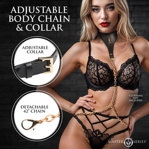 Master Series Captivate Collar With Body Chain - Black