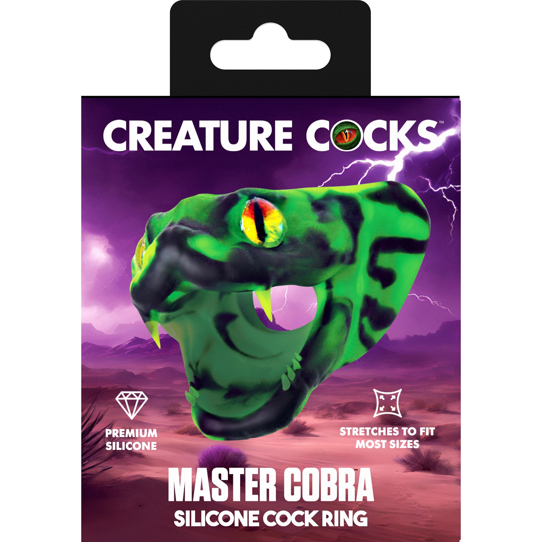 Master Cobra Silicone Cock Ring By Creature Cocks - Green