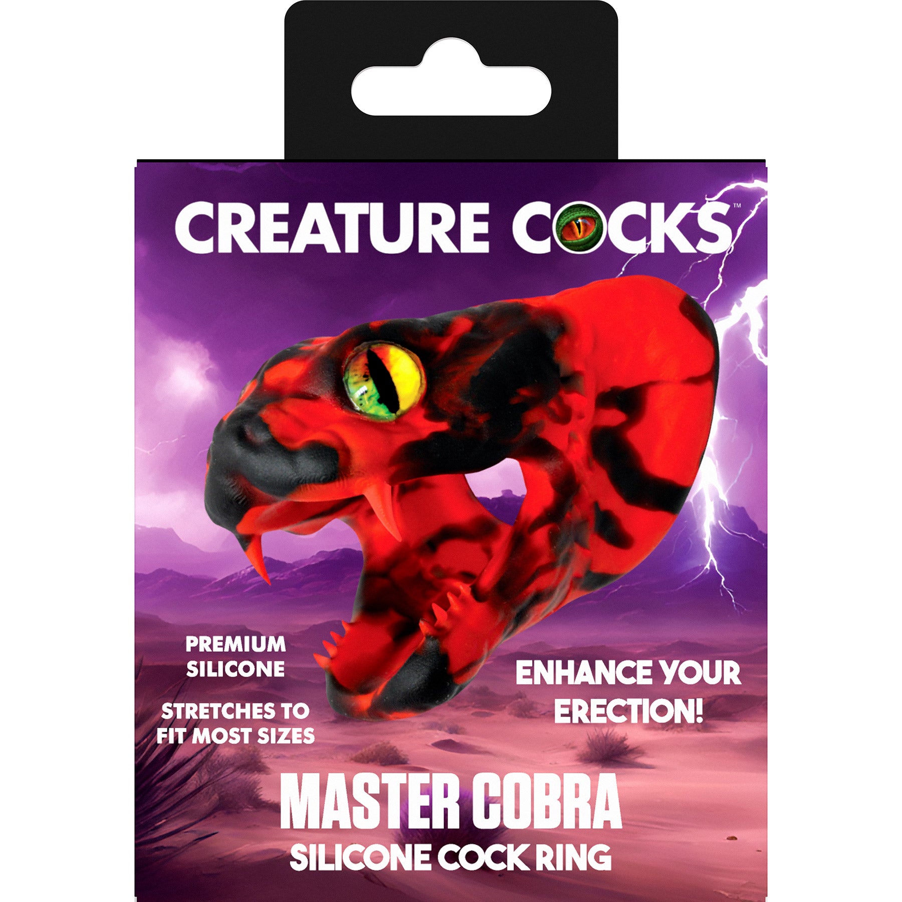 Master Cobra Silicone Cock Ring By Creature Cocks - Red