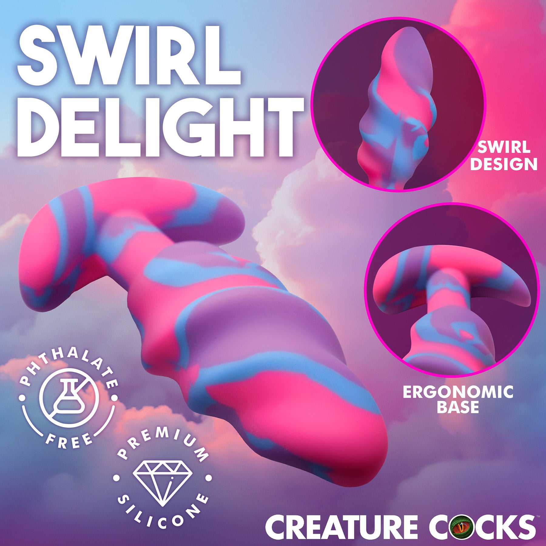 Unicorn Swirl Silicone Butt Plug By Creature Cocks Unicorn Swirl Silicone Butt Plug By Creature Cocks