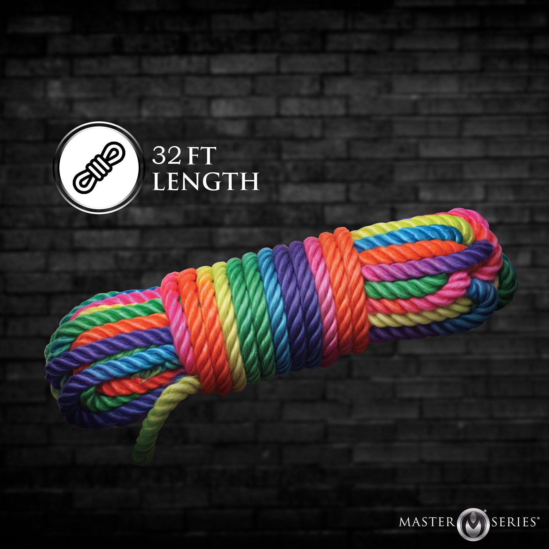 Master Series Rainbow Bondage Rope - 32 Feet