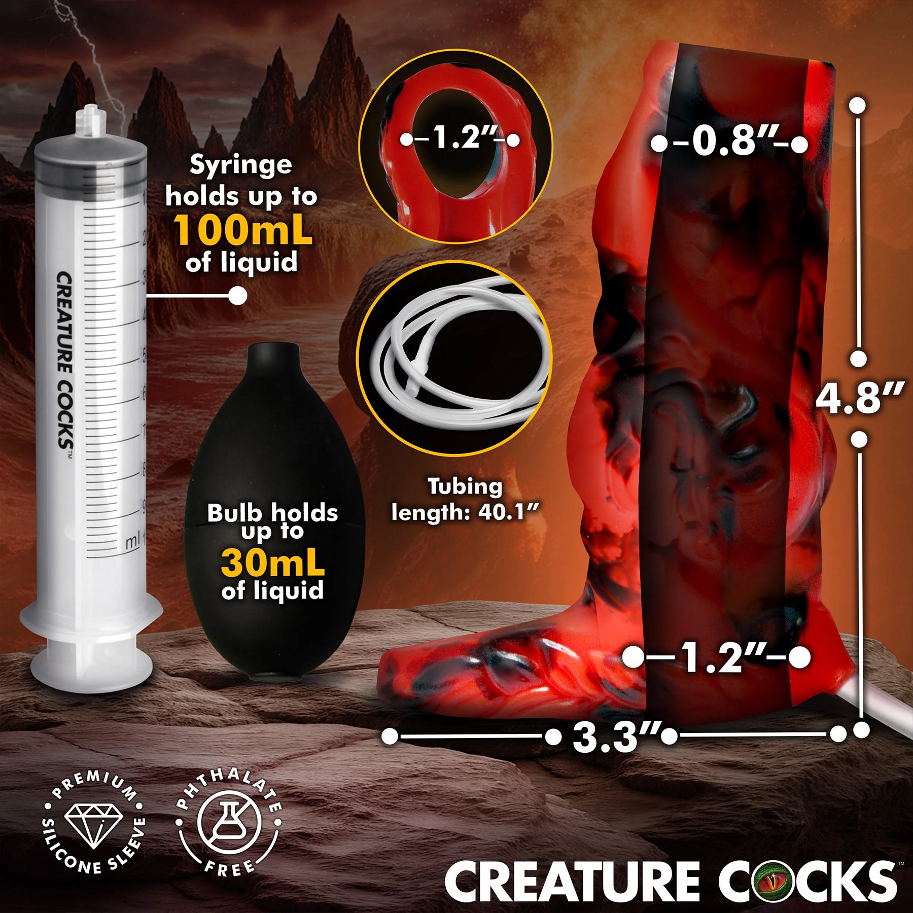 Hell Hound Squirting Silicone Penis Enhancer By Creature Cocks