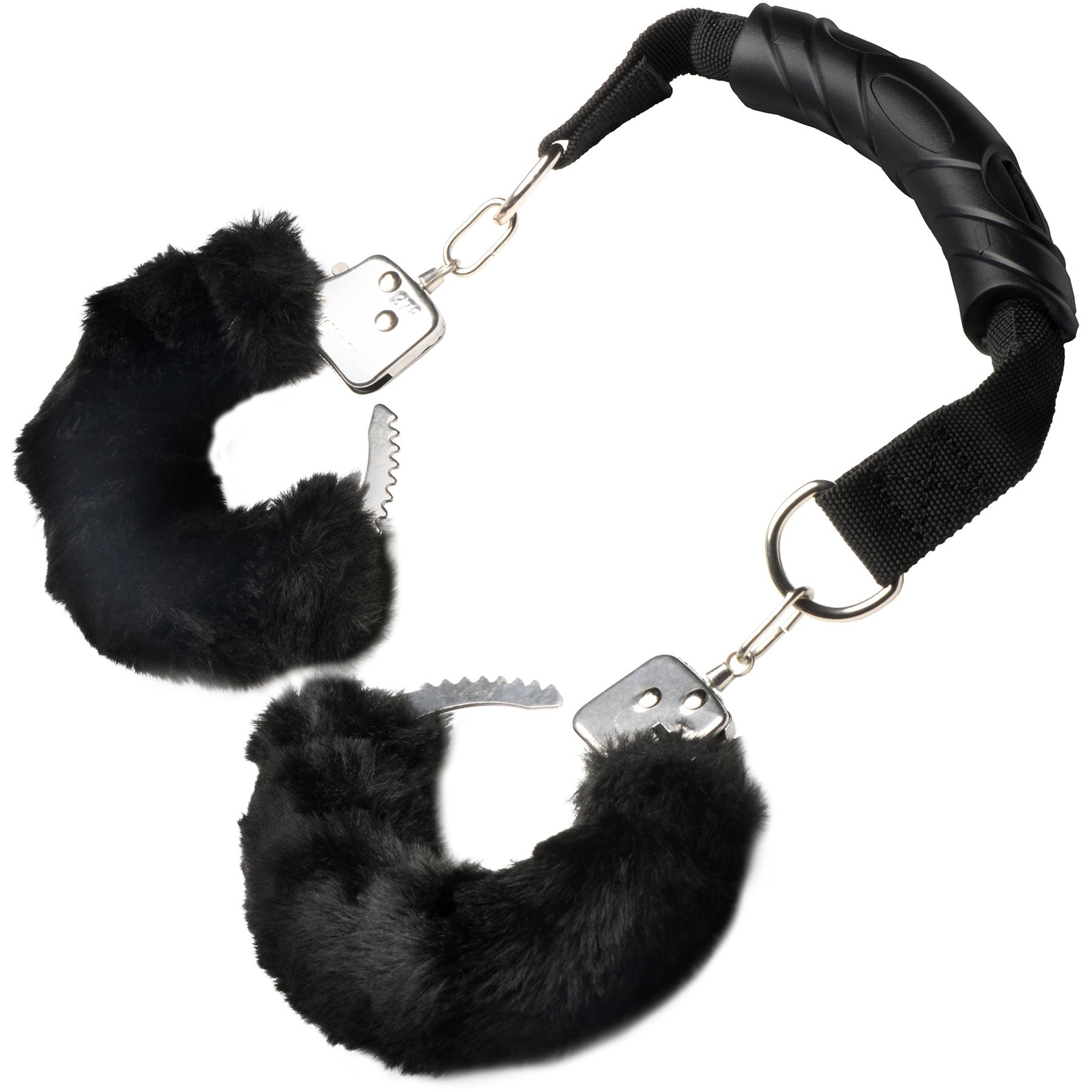 Master Series The Handler Furry Handcuffs With Handle