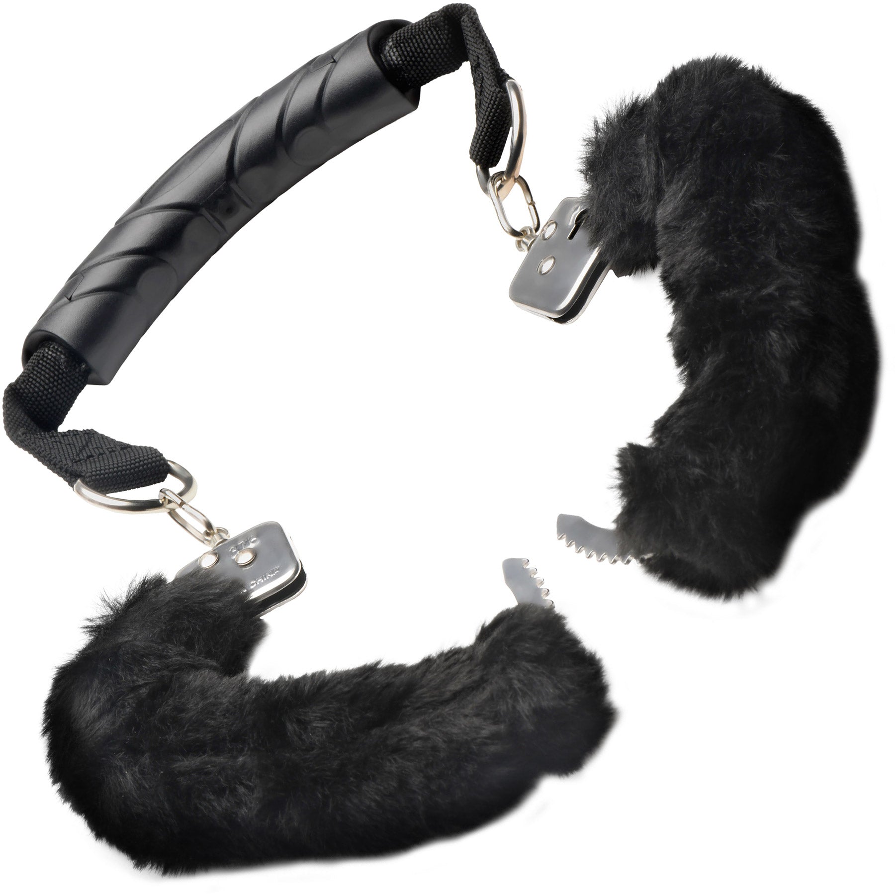Master Series The Handler Furry Handcuffs With Handle