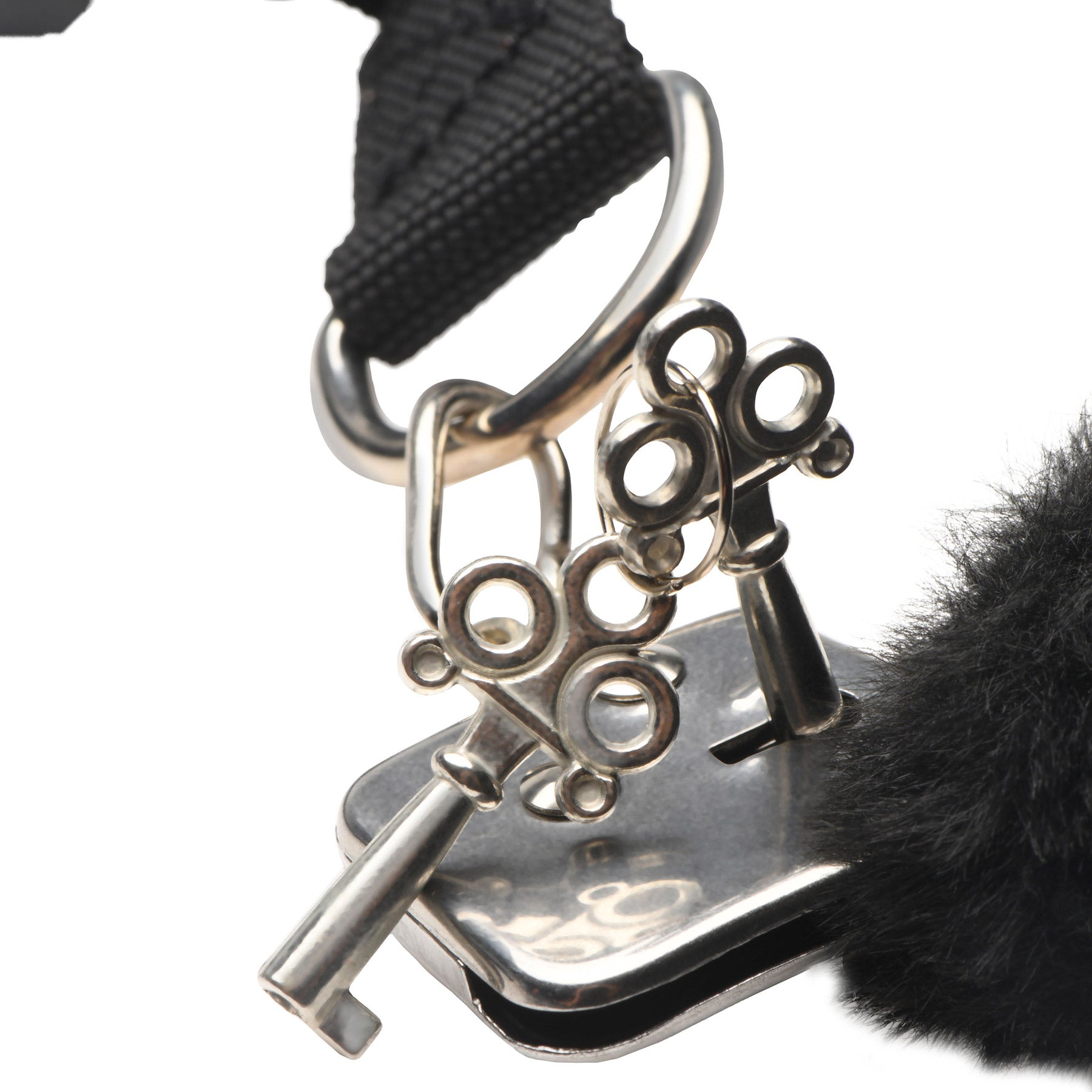 Master Series The Handler Furry Handcuffs With Handle