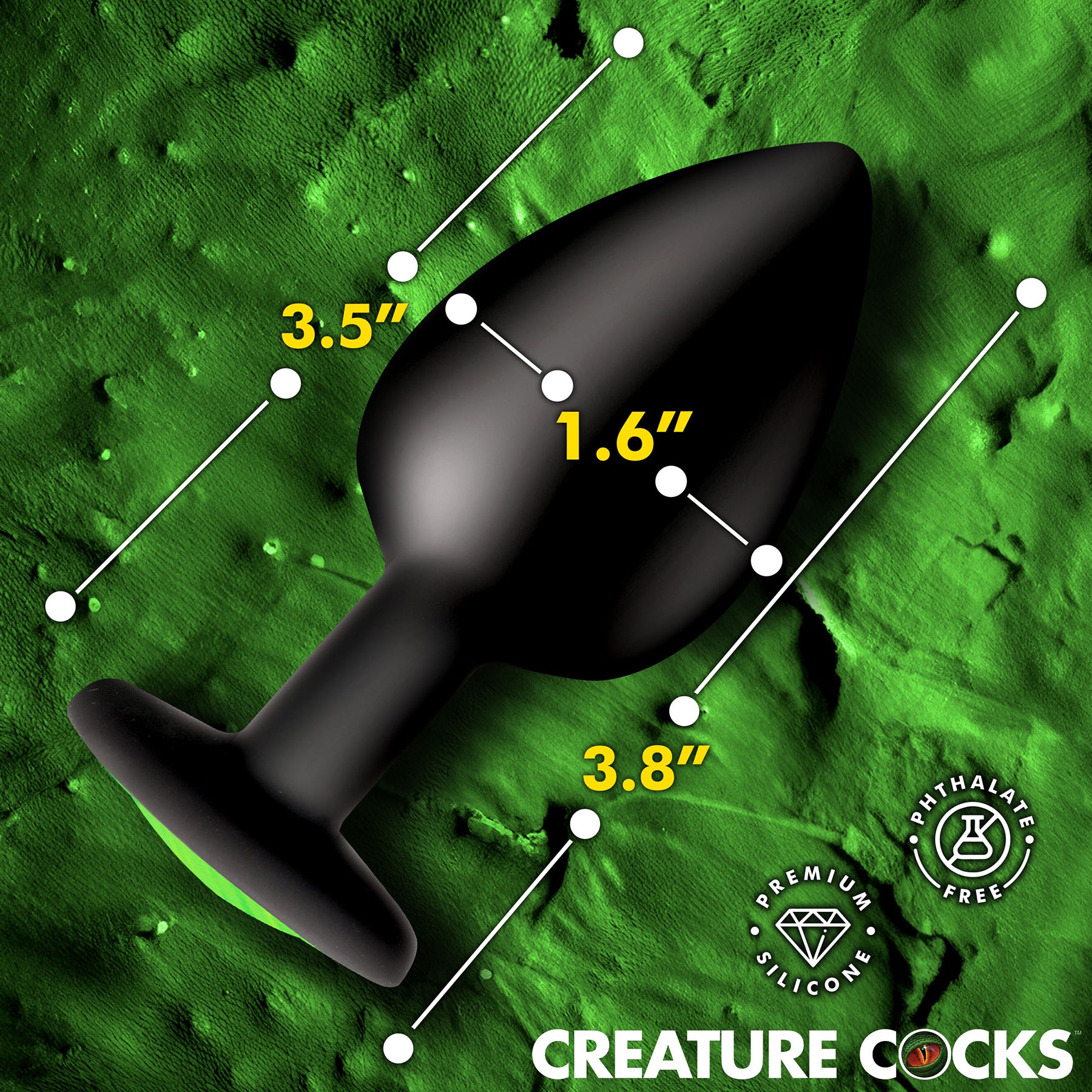 Creature Eye Green Eye Silicone Butt Plug By Creature Cocks - Large