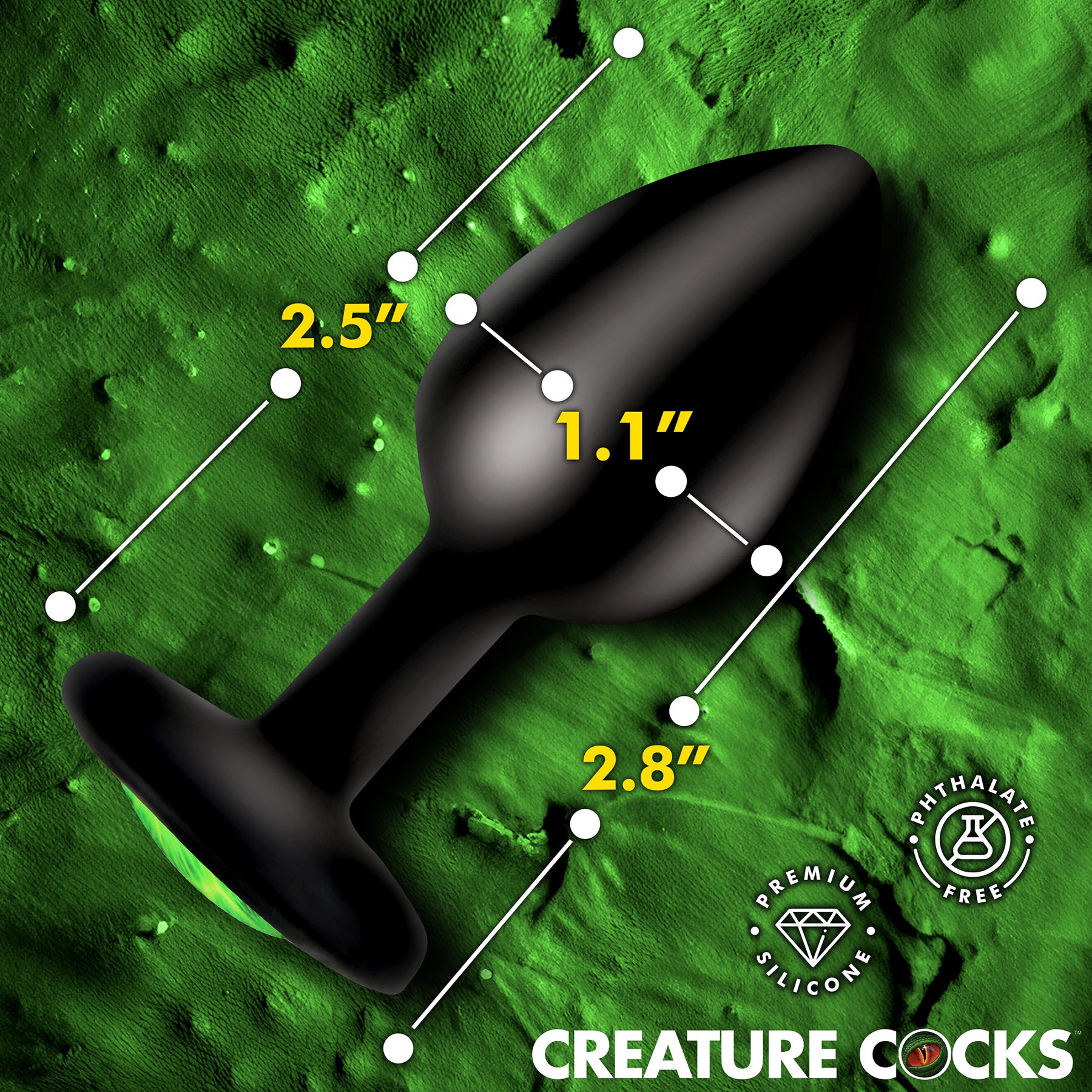 Creature Eye Green Eye Silicone Butt Plug By Creature Cocks - Small