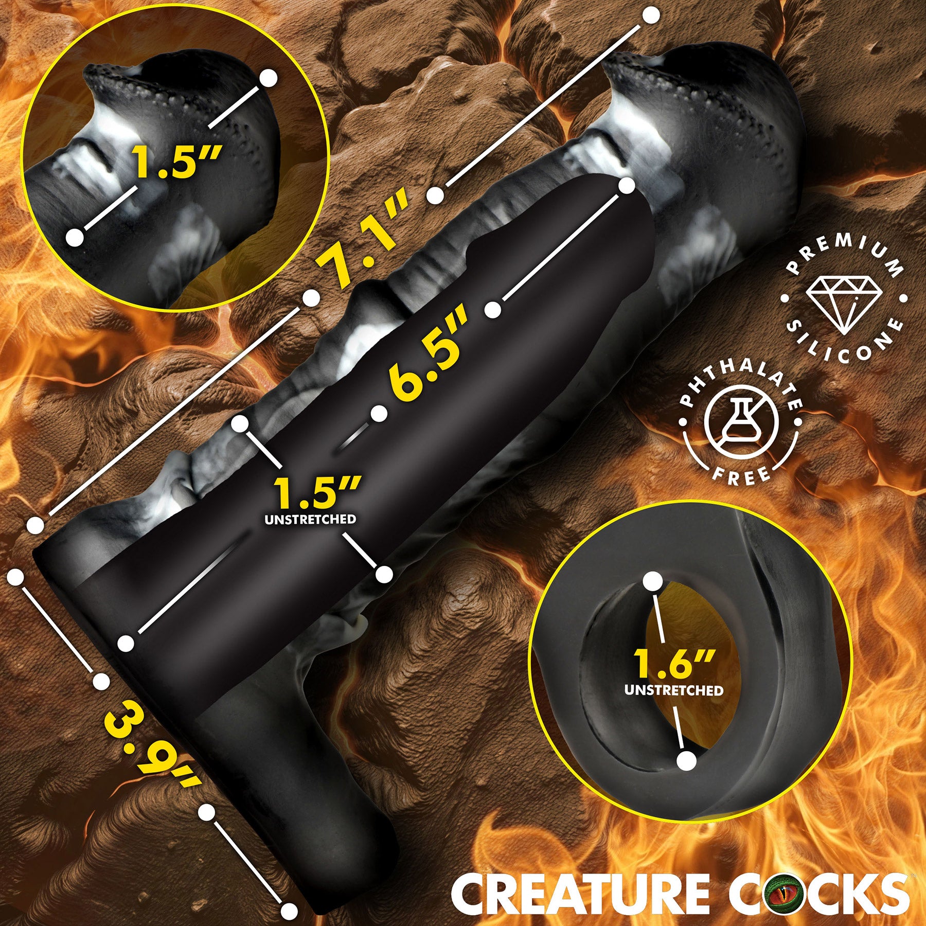 Stallion Silicone Penis Extension By Creature Cocks 1.5"