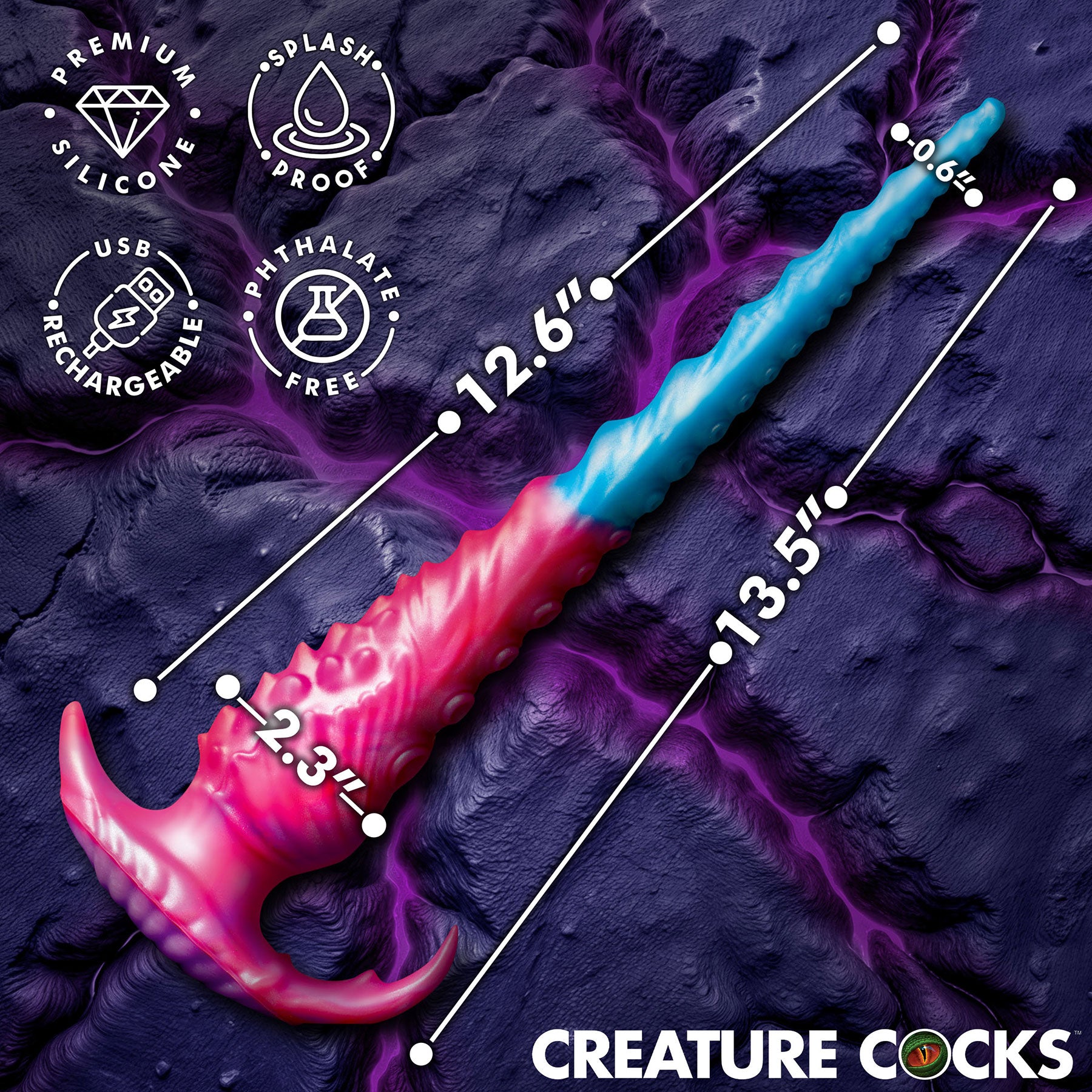 Vibropus Vibrating Rechargeable Silicone Anal Dildo With Remote By Creature Cocks