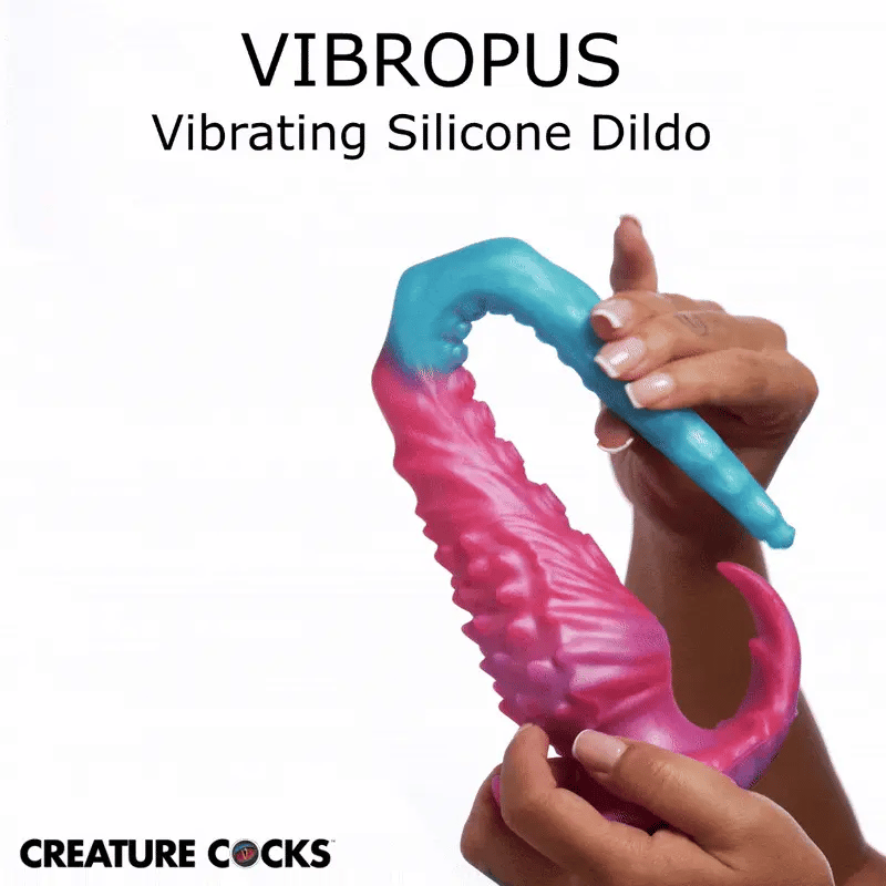 Vibropus Vibrating Rechargeable Silicone Anal Dildo With Remote By Creature Cocks - In Motion