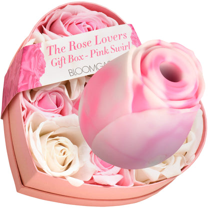 Bloomgasm The Rose Pressure Wave Stimulator Lover's Gift Box - Pink With White Swirls