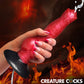 Hell Hound 7.8" Squirting Silicone Suction Cup Dildo By Creature Cocks