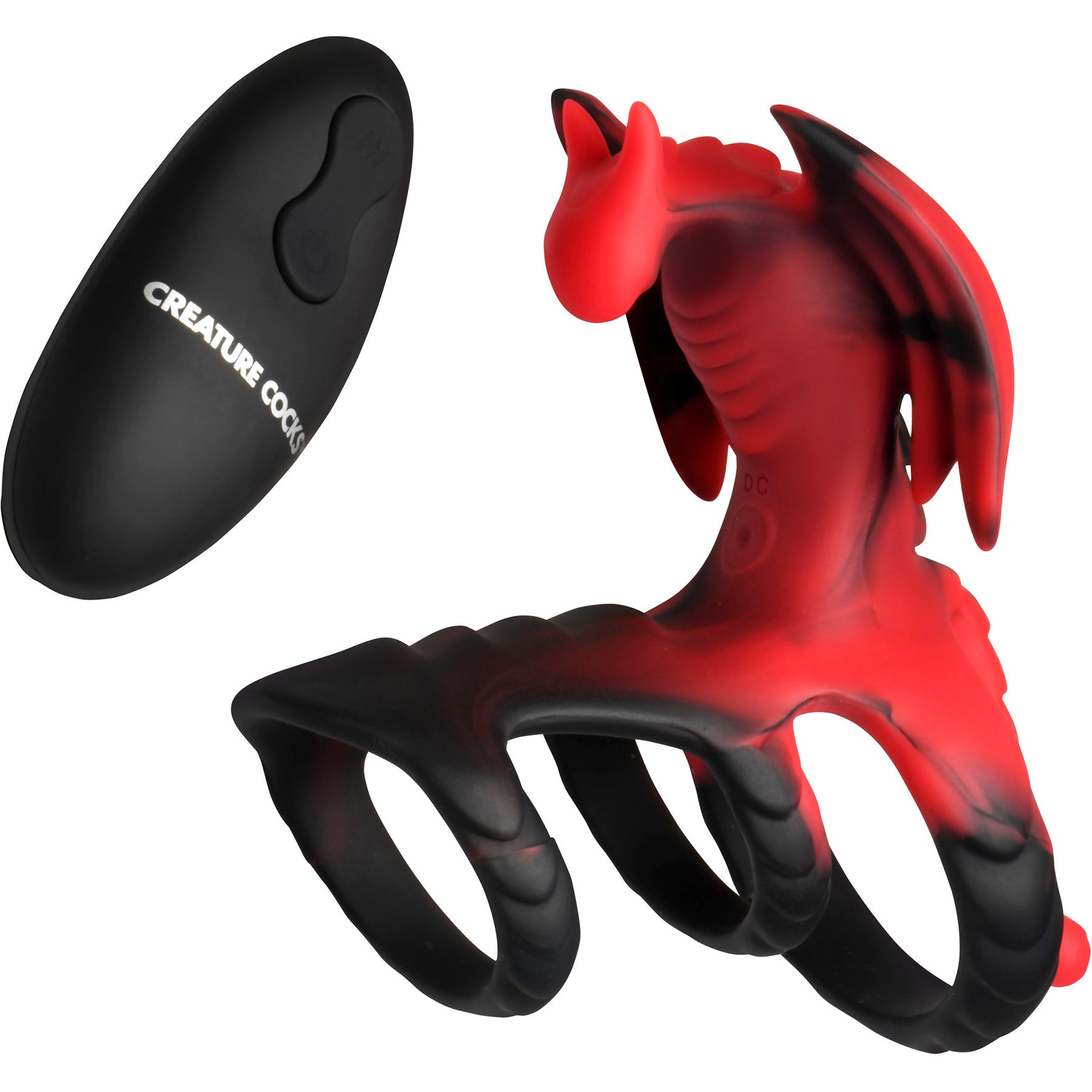Dragon Flight Vibrating Silicone Cock Ring With Remote By Creature Cocks