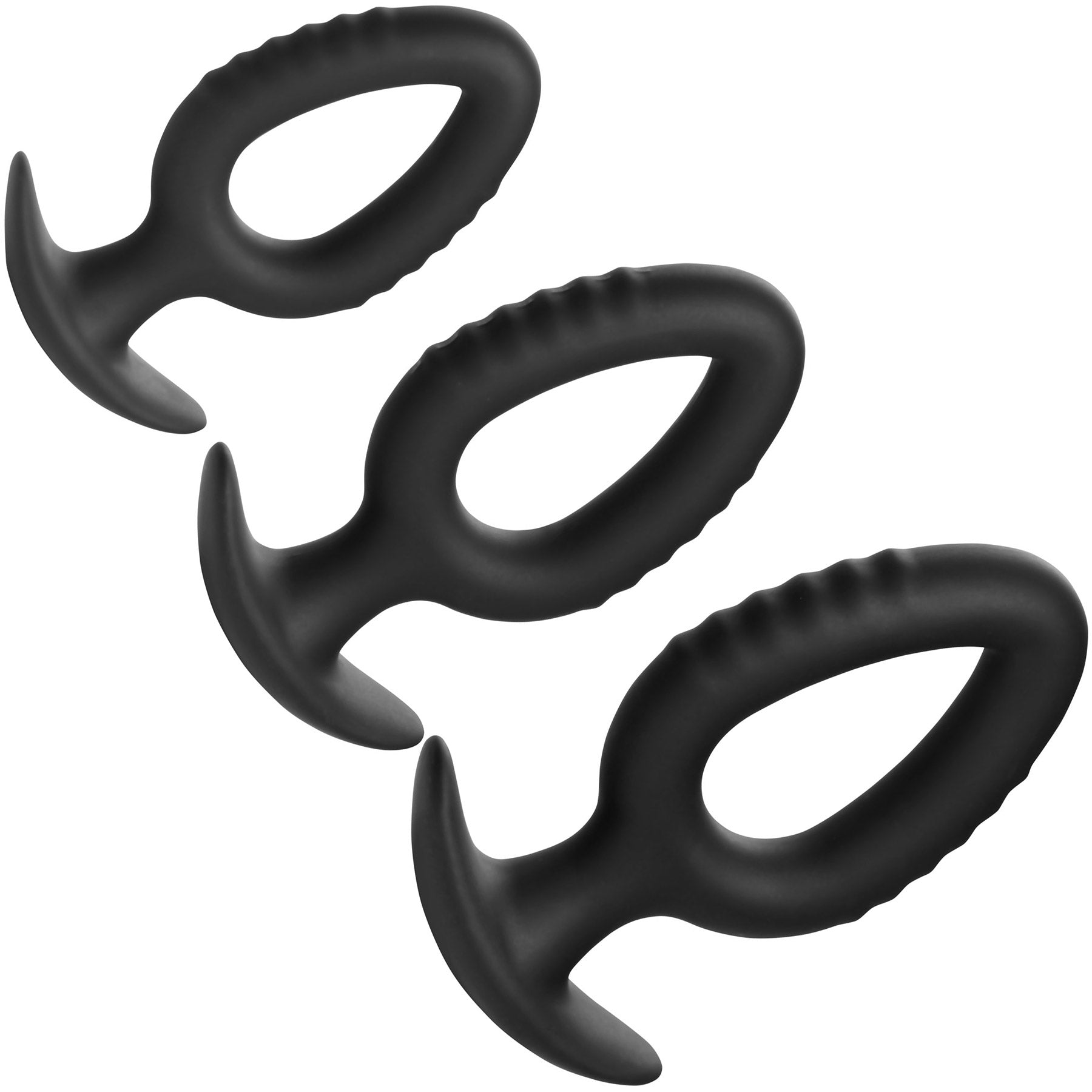 Master Series Pop Plugs 3 Piece Hollow Silicone Anal Trainer Set