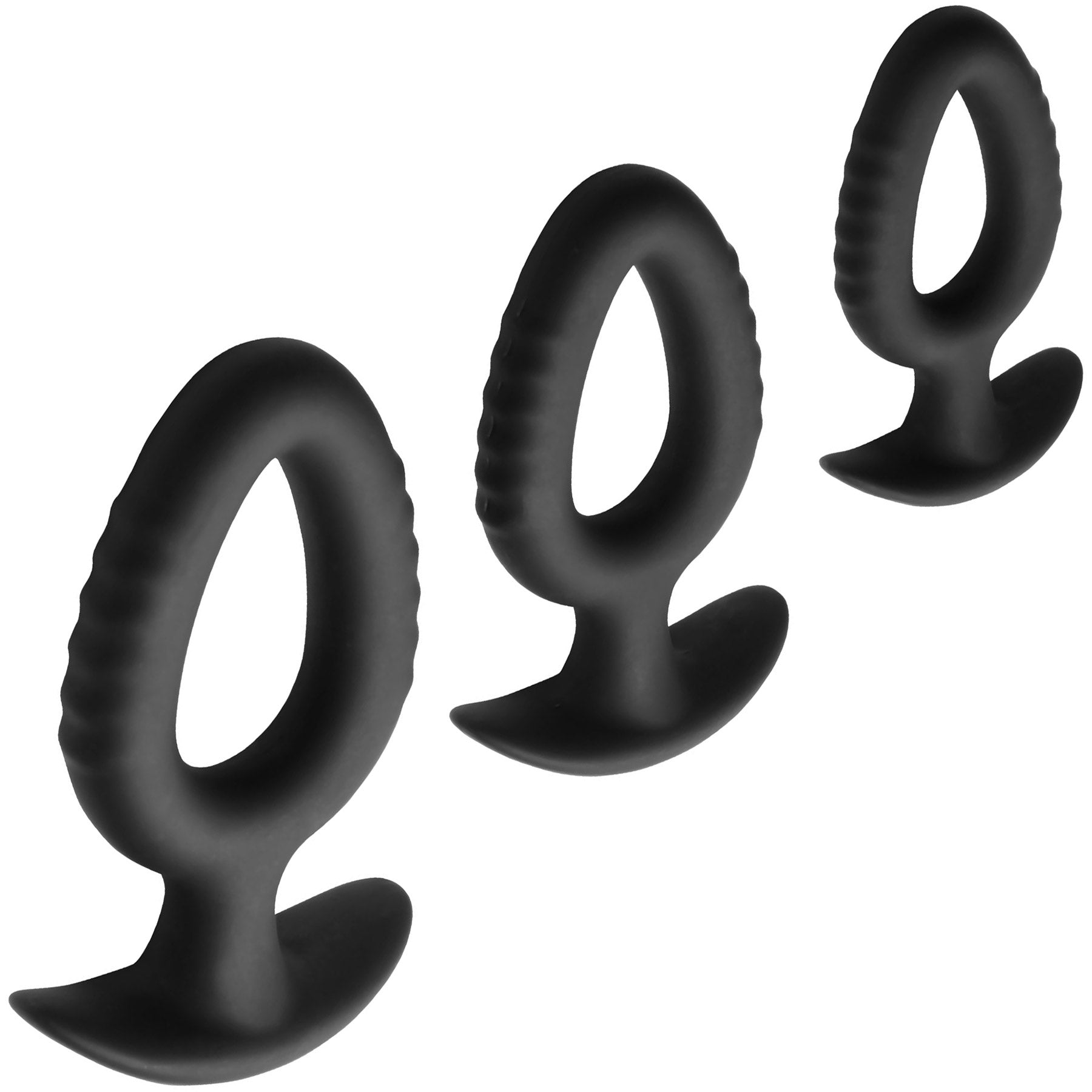 Master Series Pop Plugs 3 Piece Hollow Silicone Anal Trainer Set