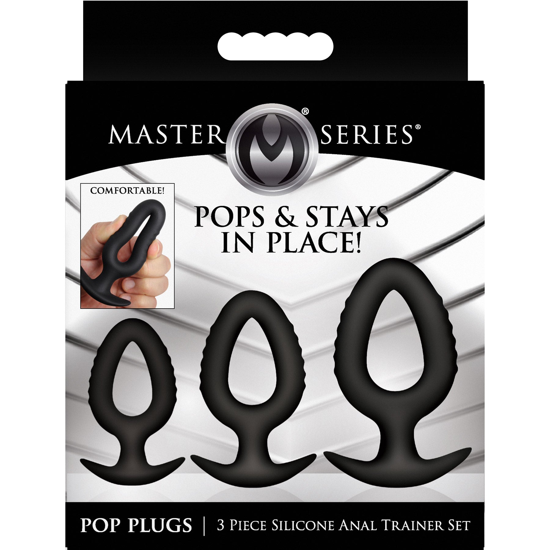 Master Series Pop Plugs 3 Piece Hollow Silicone Anal Trainer Set