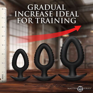 Master Series Pop Plugs 3 Piece Hollow Silicone Anal Trainer Set