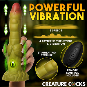 Eyegor 9" Thrusting & Vibrating Silicone Suction Cup Dildo With Remote By Creature Cocks