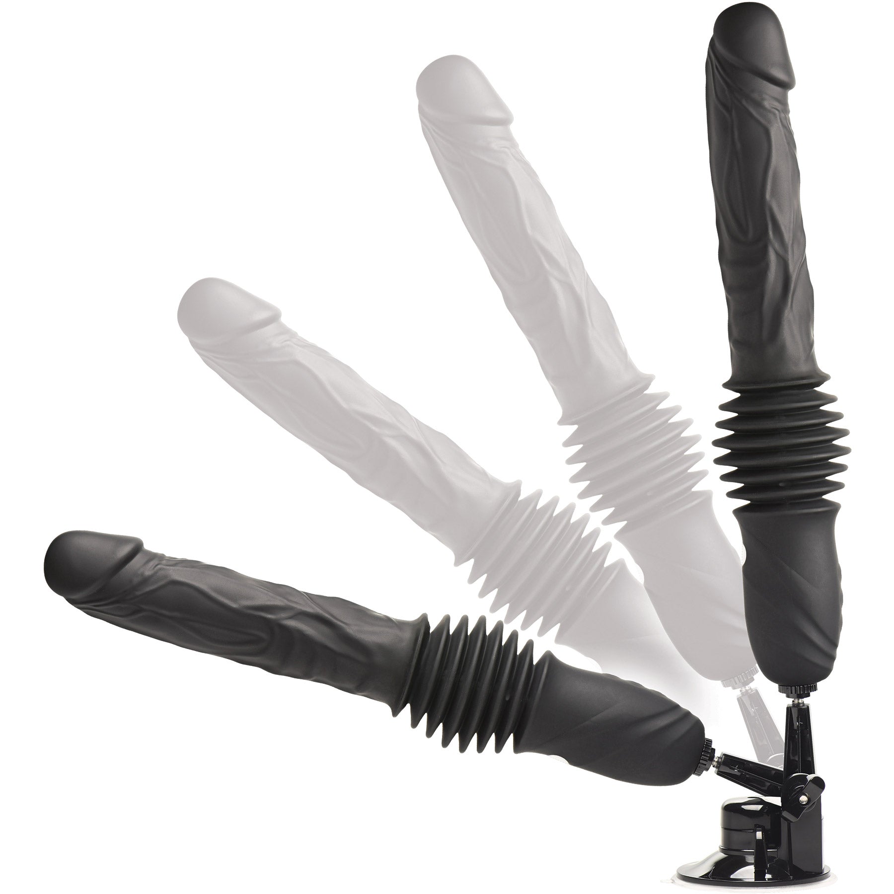 Master Series Double Pounder Silicone Vibrating Thrusting Dildo With Remote