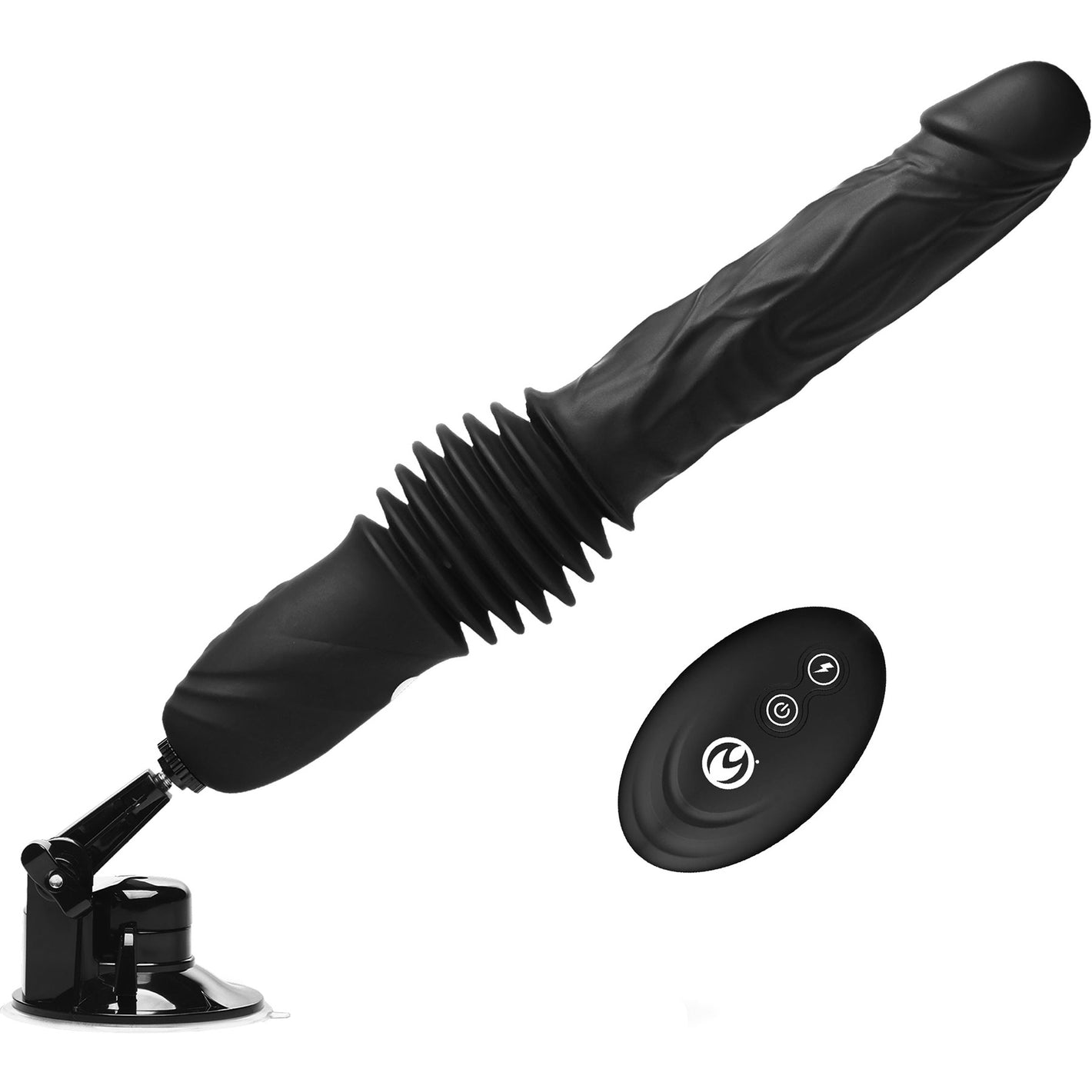 Master Series Double Pounder Silicone Vibrating Thrusting Dildo With Remote