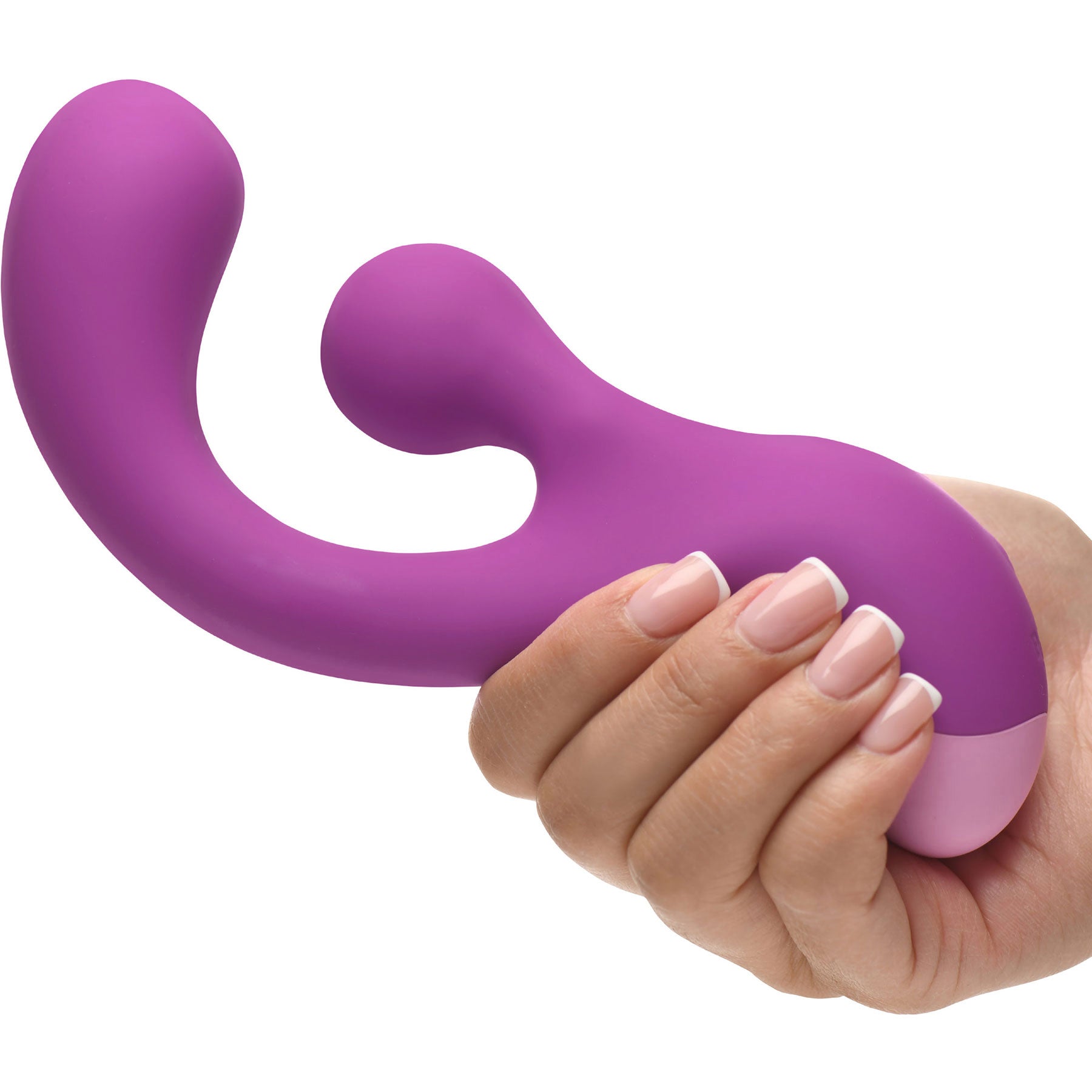 BANG! Gyro Rabbit Rechargeable Silicone Dual Stimulation Vibrator - Purple