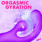 BANG! Gyro Rabbit Rechargeable Silicone Dual Stimulation Vibrator - Purple