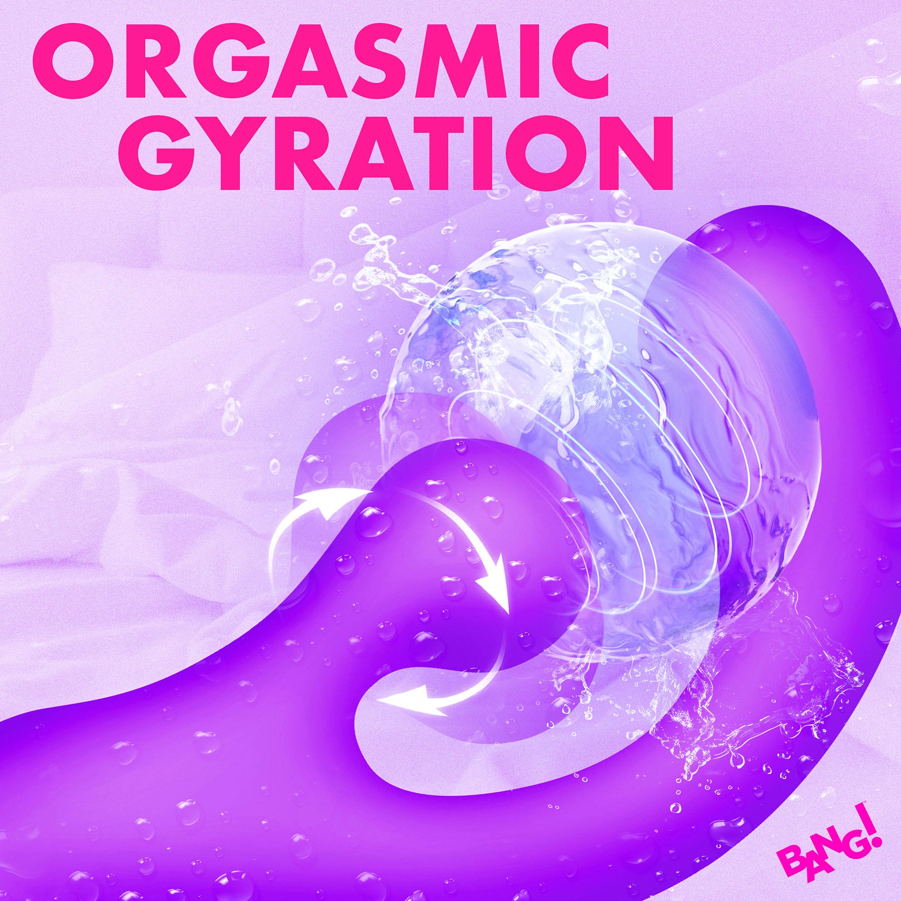 BANG! Gyro Rabbit Rechargeable Silicone Dual Stimulation Vibrator - Purple