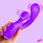 BANG! Gyro Rabbit Rechargeable Silicone Dual Stimulation Vibrator - Purple