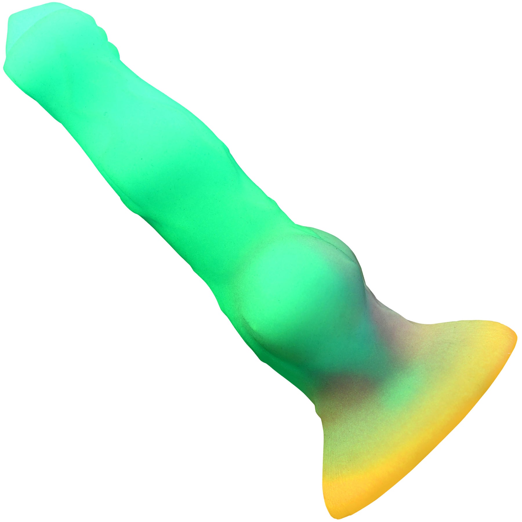 Astro Cock 8" Vibrating Glow-in-the-Dark Silicone Suction Cup Dildo With Remote By Creature Cocks