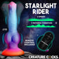 Astro Cock 8" Vibrating Glow-in-the-Dark Silicone Suction Cup Dildo With Remote By Creature Cocks
