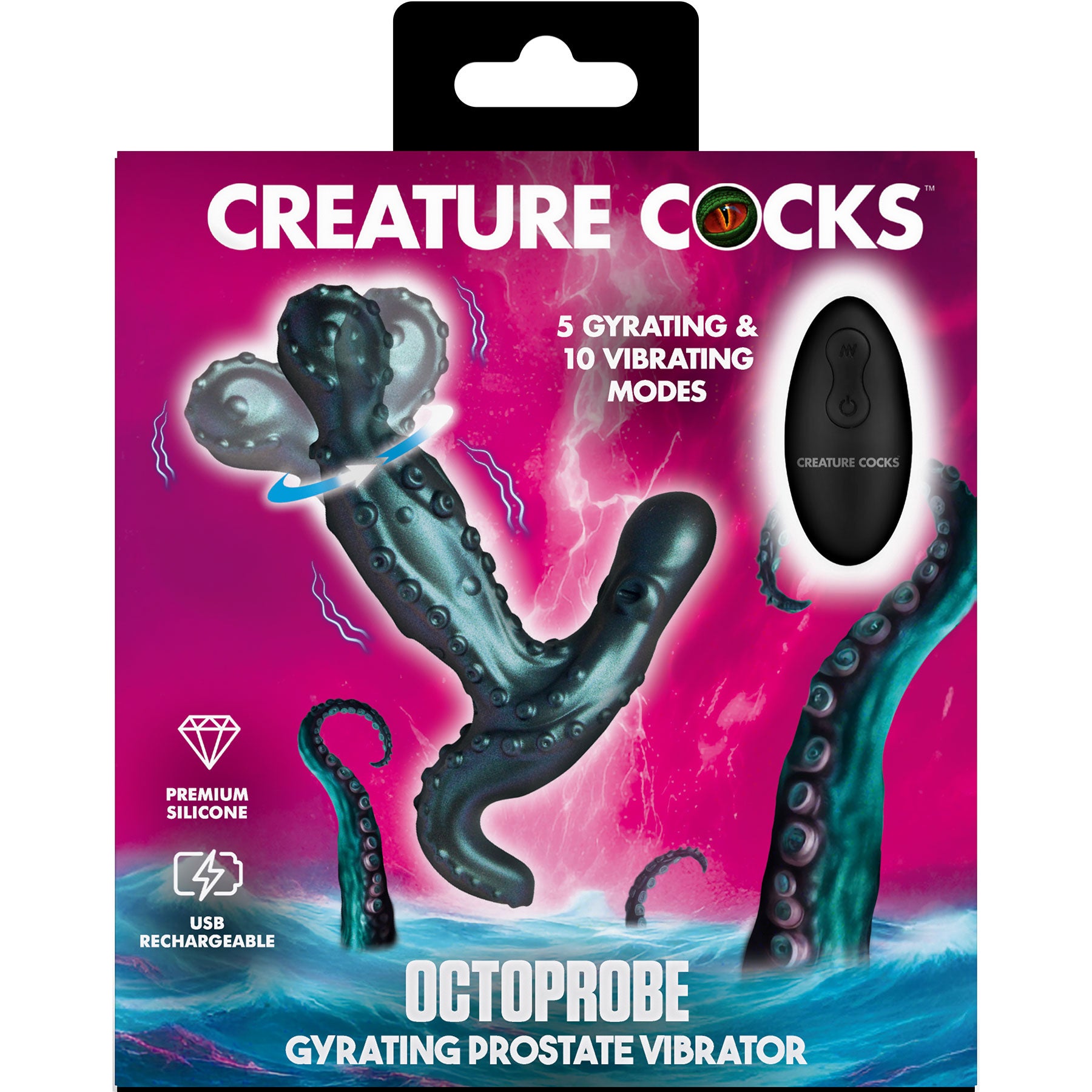 Octoprobe Gyrating Silicone Prostate Vibrator With Remote By Creature Cocks