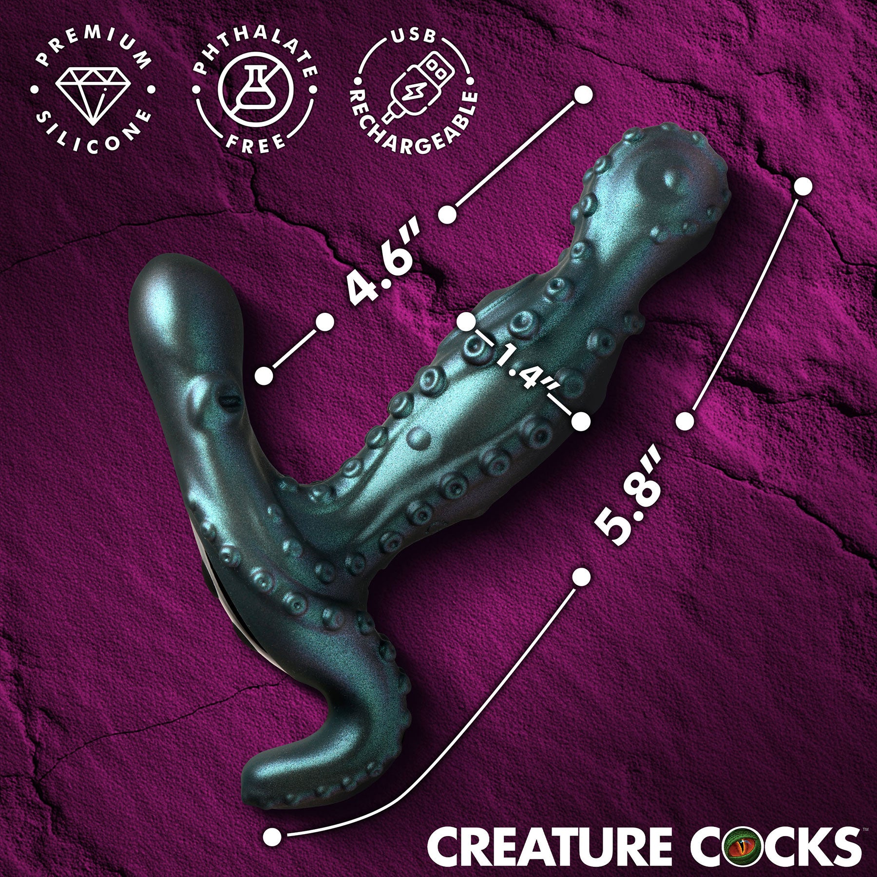 Octoprobe Gyrating Silicone Prostate Vibrator With Remote By Creature Cocks