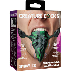 Dragon's Lick Vibrating Oral Enhancer With Harness By Creature Cocks