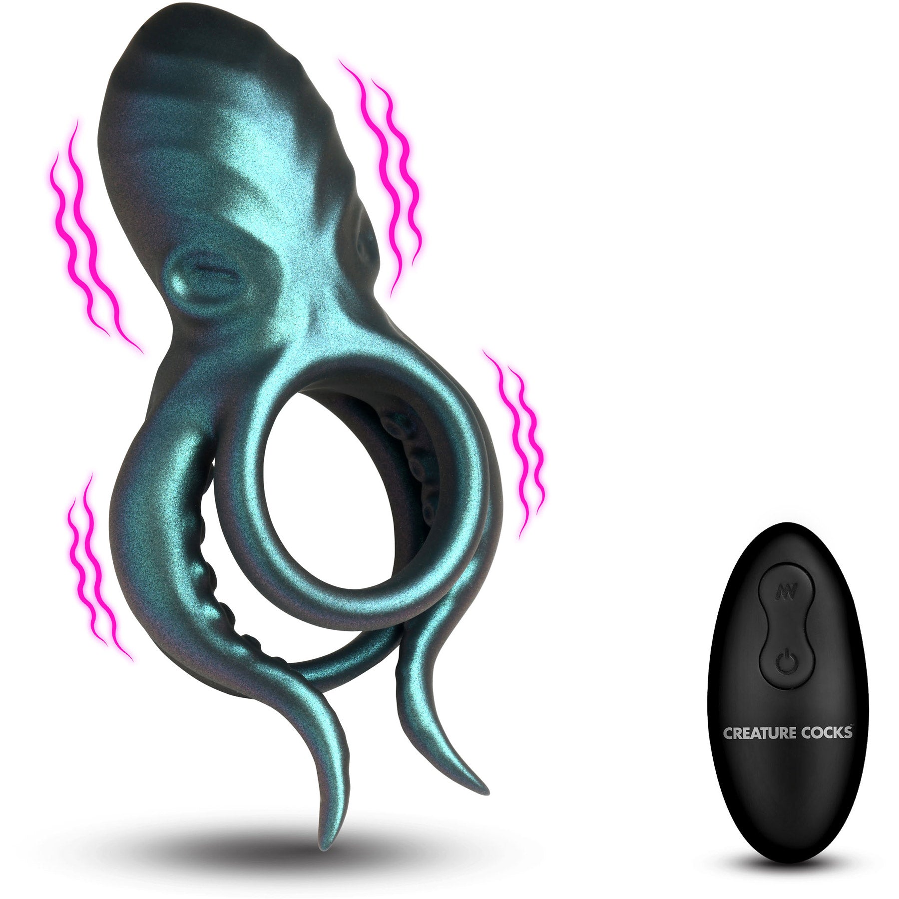Octo Grip Vibrating Rechargeable Silicone Cock Ring With Remote By Creature Cocks