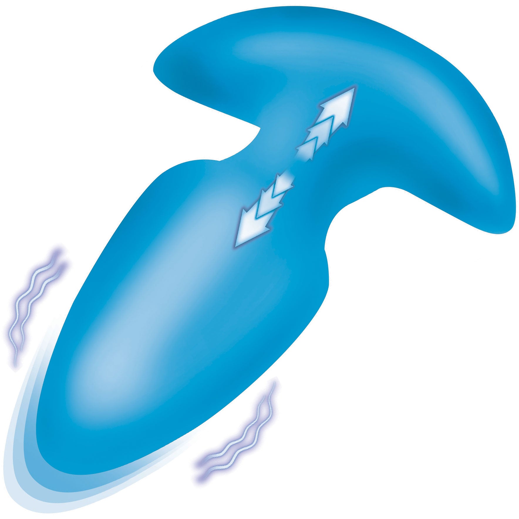 BANG! Thrusting & Vibrating Rechargeable Silicone Butt Plug - Blue