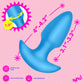 BANG! Thrusting & Vibrating Rechargeable Silicone Butt Plug - Blue