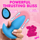 BANG! Thrusting & Vibrating Rechargeable Silicone Butt Plug - Blue