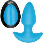 BANG! Thrusting & Vibrating Rechargeable Silicone Butt Plug - Blue