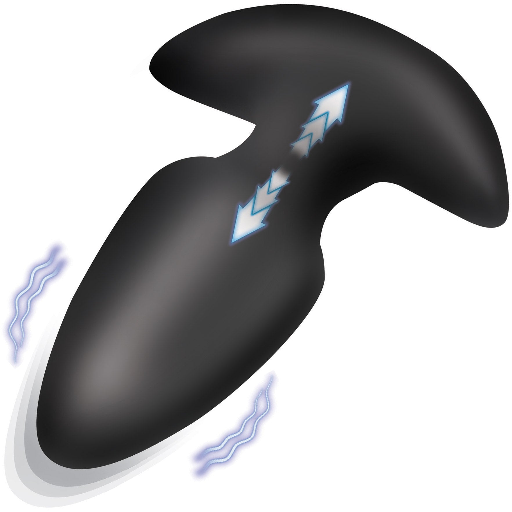 BANG! Thrusting & Vibrating Rechargeable Silicone Butt Plug - Black