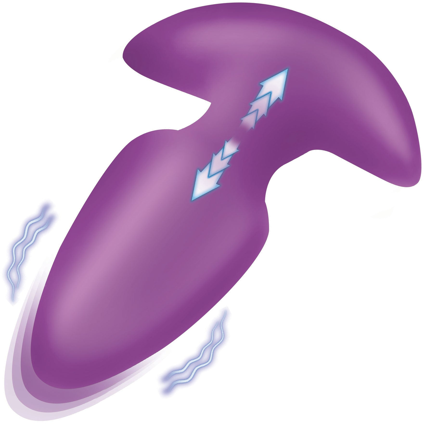 BANG! Thrusting & Vibrating Rechargeable Silicone Butt Plug - Purple