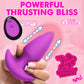 BANG! Thrusting & Vibrating Rechargeable Silicone Butt Plug - Purple