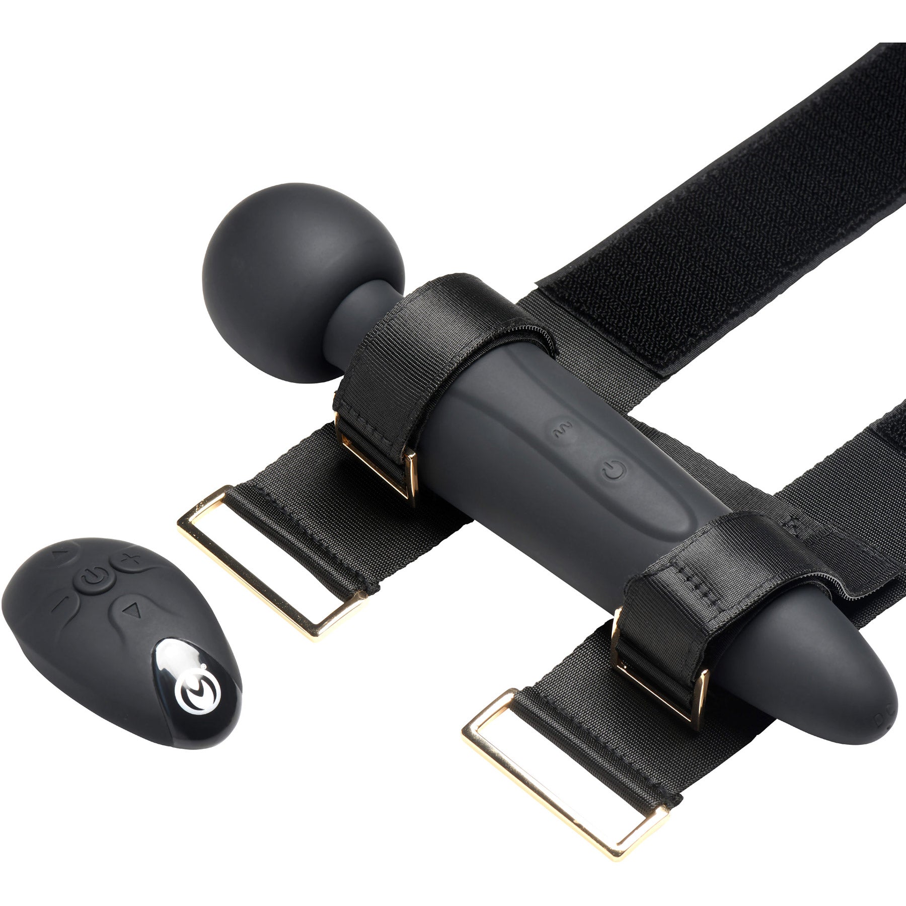 Master Series Thunderstick Thigh Strap Vibrating Wand With Harness & Remote