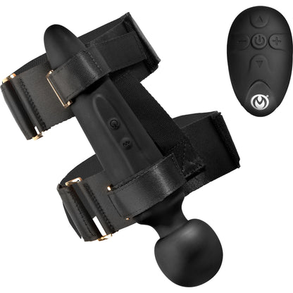 Master Series Thunderstick Thigh Strap Vibrating Wand With Harness & Remote