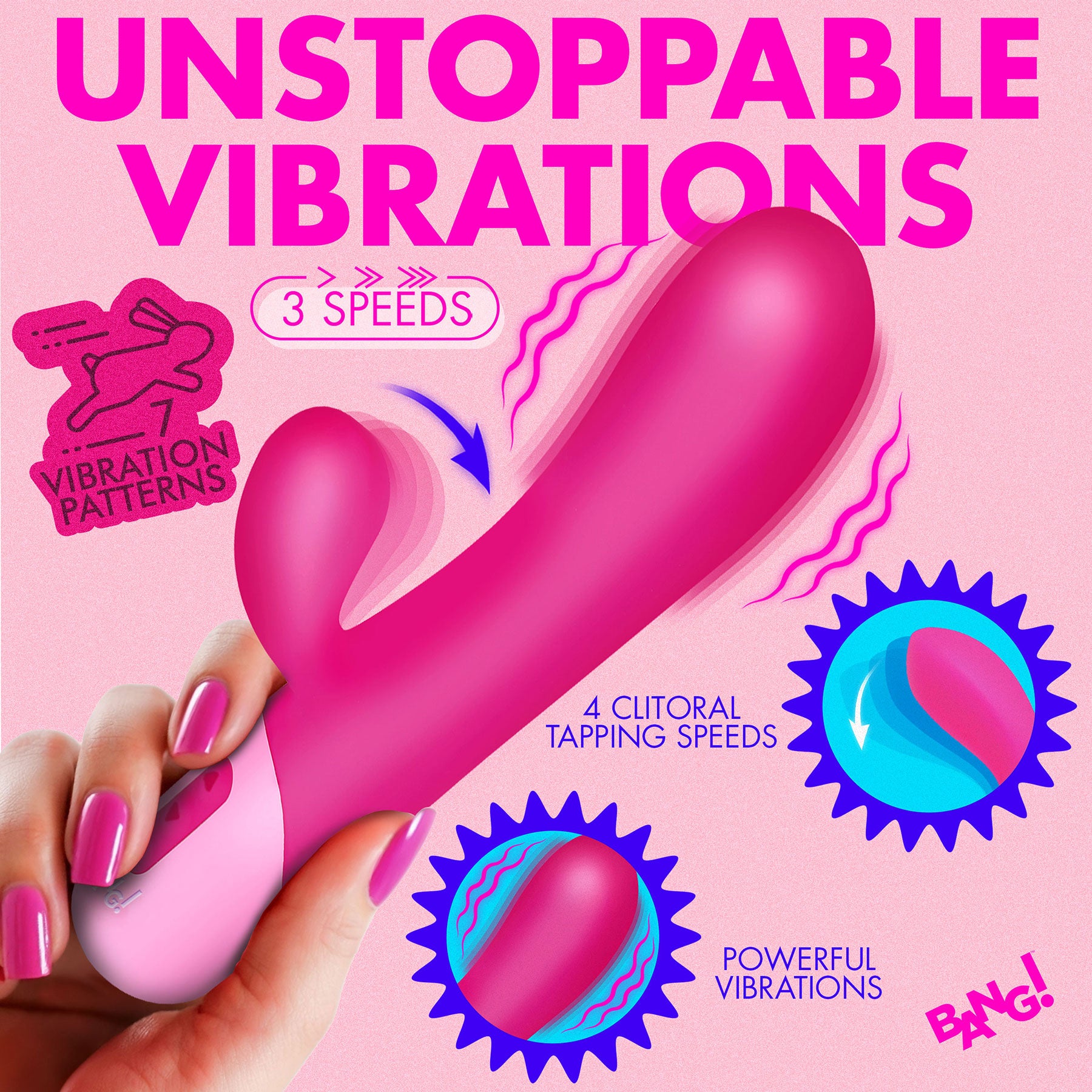 Bang! Clit Tapping Rechargeable Silicone Rabbit Vibrator