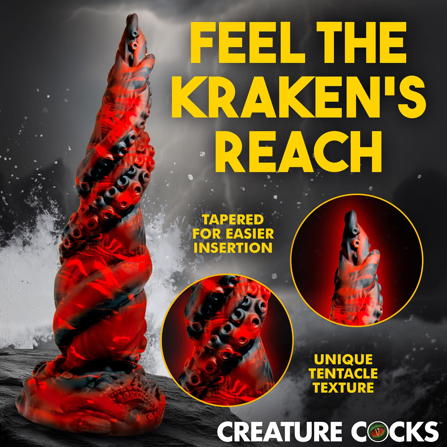 Kraken Spawn Tentacle 9.5" Silicone Suction Cup Dildo By Creature Cocks