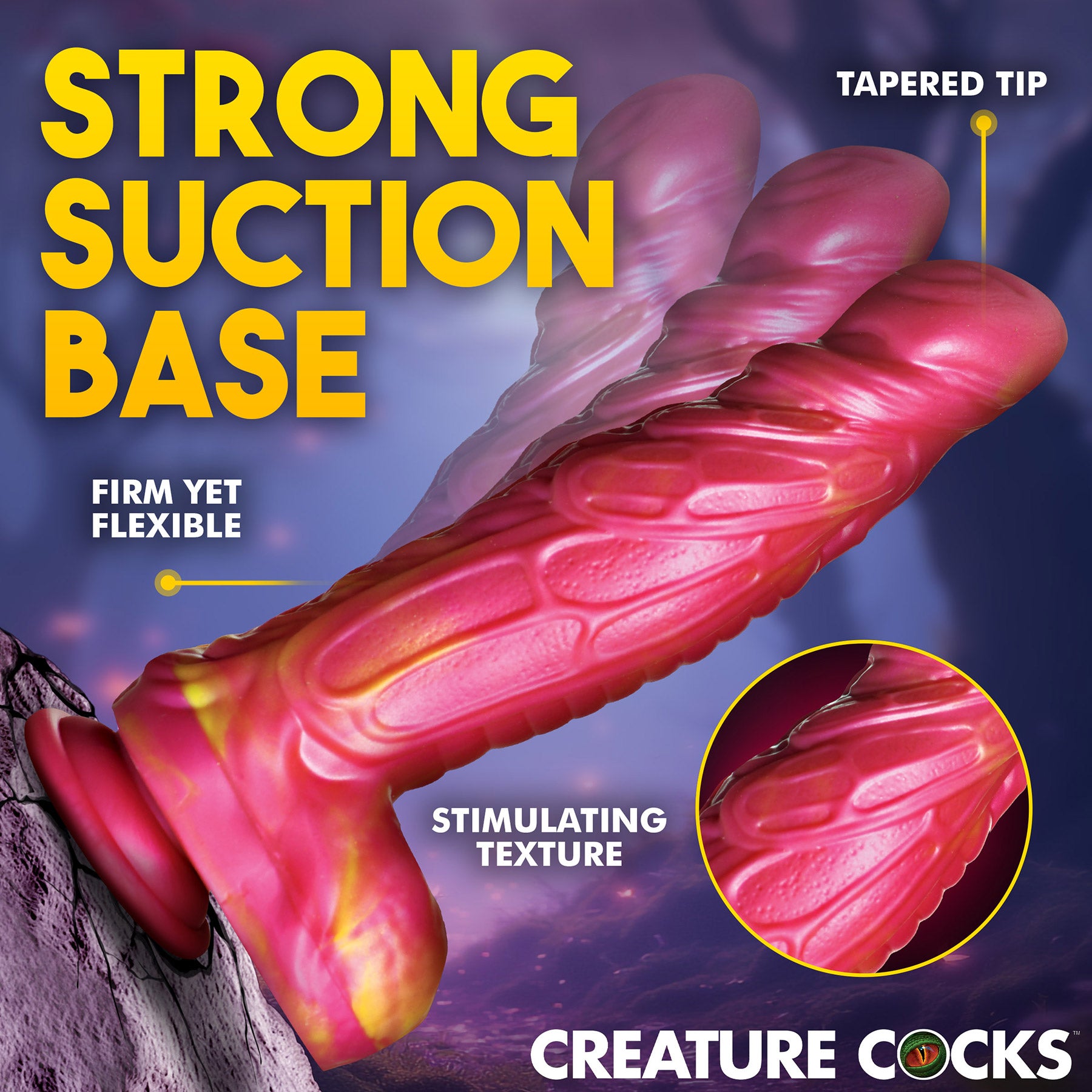 Vespid Thrusting & Vibrating Silicone Dildo With Remote By Creature Cocks