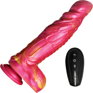 Vespid Thrusting & Vibrating Silicone Dildo With Remote By Creature Cocks