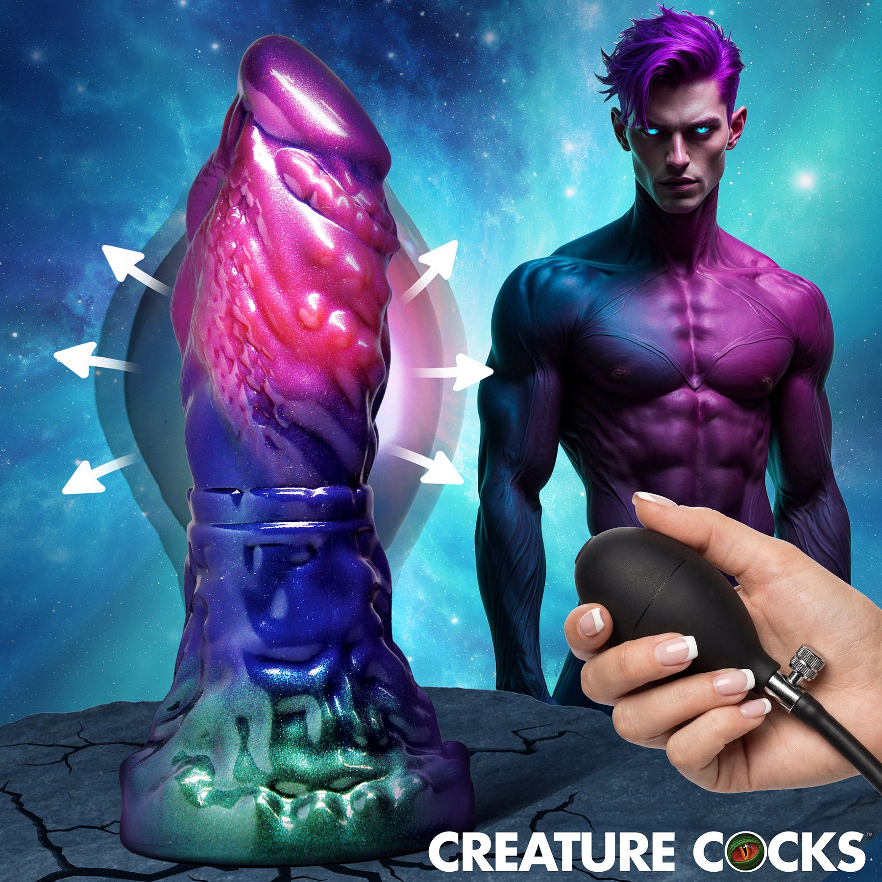 Gorge 8" Inflatable Silicone Dildo By Creature Cocks