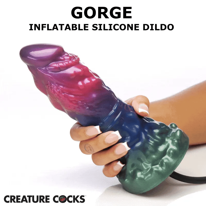 Gorge 8" Inflatable Silicone Dildo By Creature Cocks
