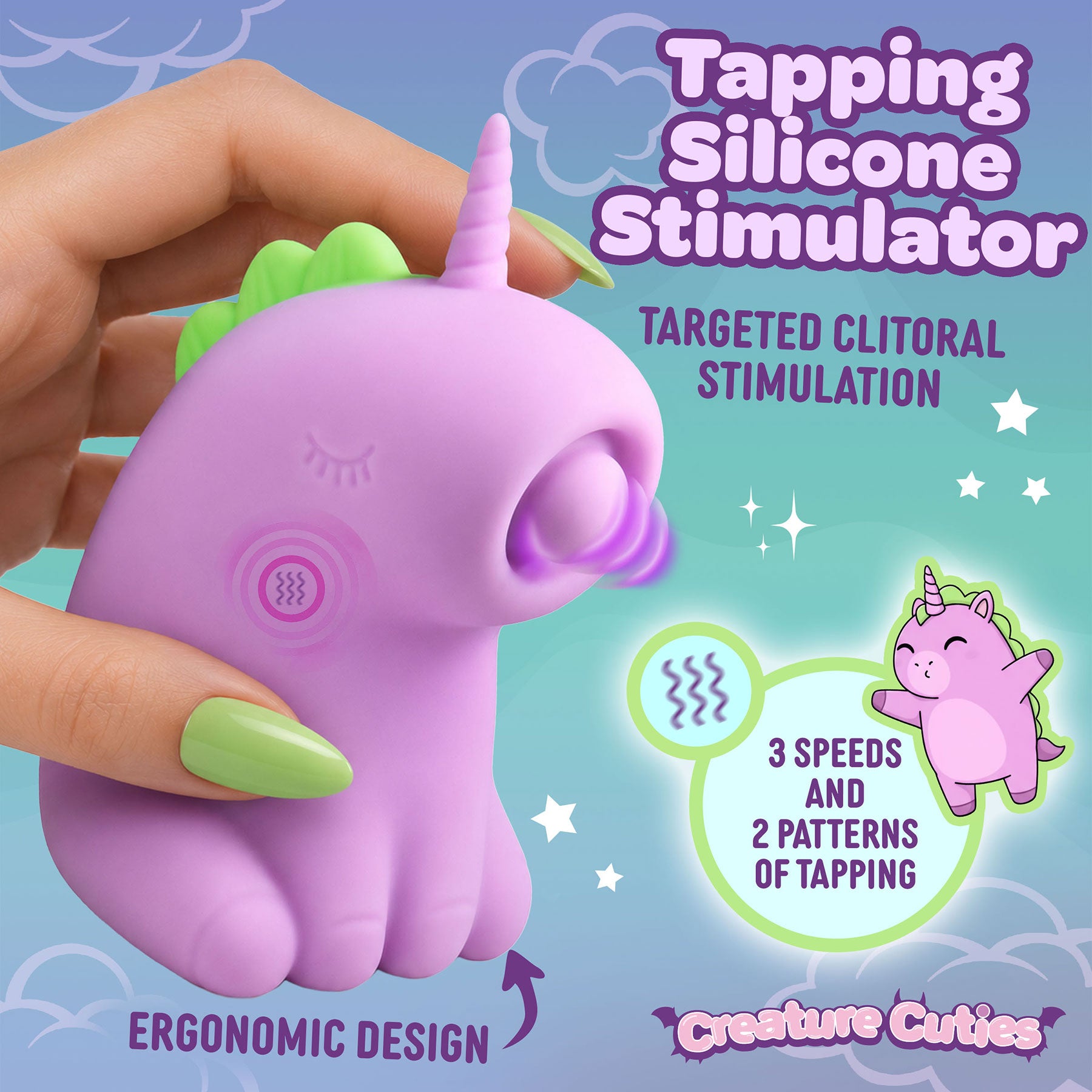 Creature Cuties Tappyhorn Tapping Rechargeable Silicone Stimulator